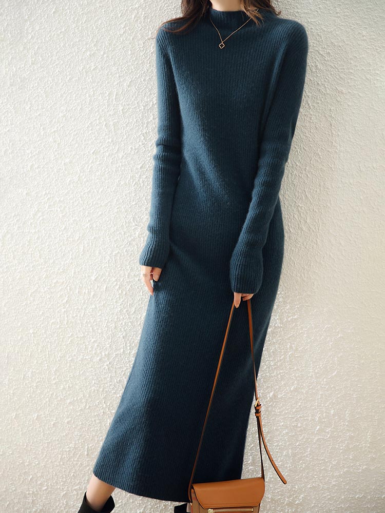 Winter Clothing H&M - LONGMING Women Knitted Dress 100% Wool