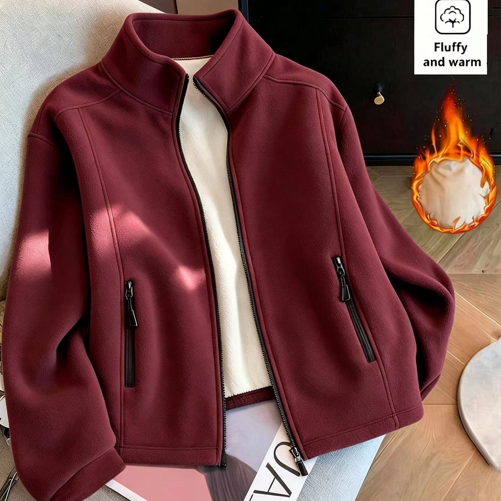 Winter Clothing H&M - Women Thickened Fleece Pocket Jacket For