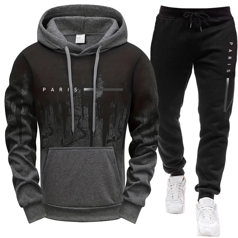 Winter Clothing Fashion - Men's Set/Hoodie/Pants Paris New in Casual