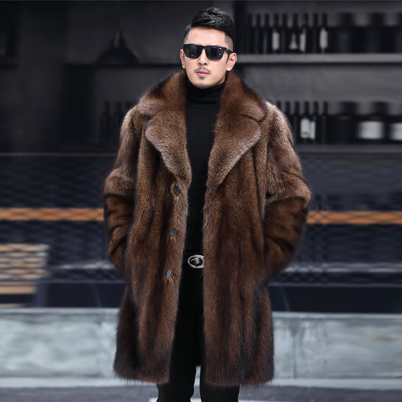 Winter Clothing Uae - Men's Autumn/Winter Top Coat Faux Fur