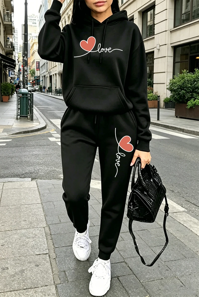 Winter Clothing Fashion - Womens Tracksuit Print Casual Long Sleeves