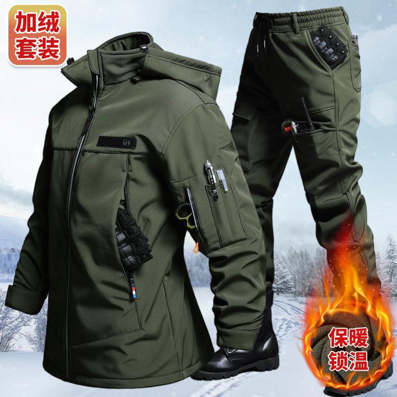 Jacket Winter Clothing - Autumn And Winter Velvet Waterproof Tactical