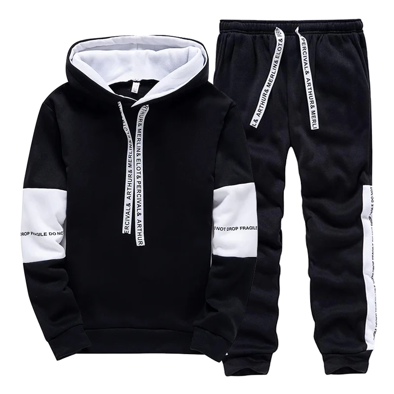 Black White Men's Tracksuit Fa - Winter Clothing Fashion recension och pris