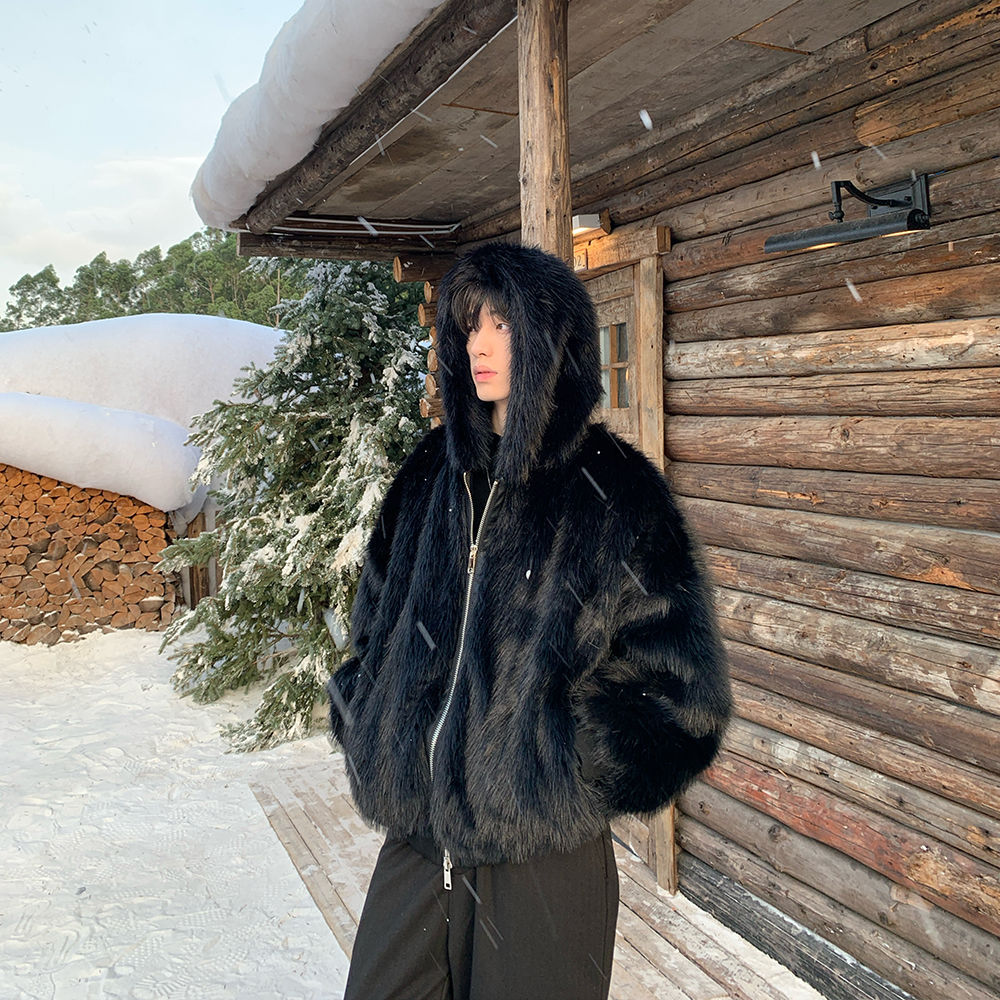 Men Faux Fur Coats Jackets Hoo - Winter Clothing Uae recension och pris
