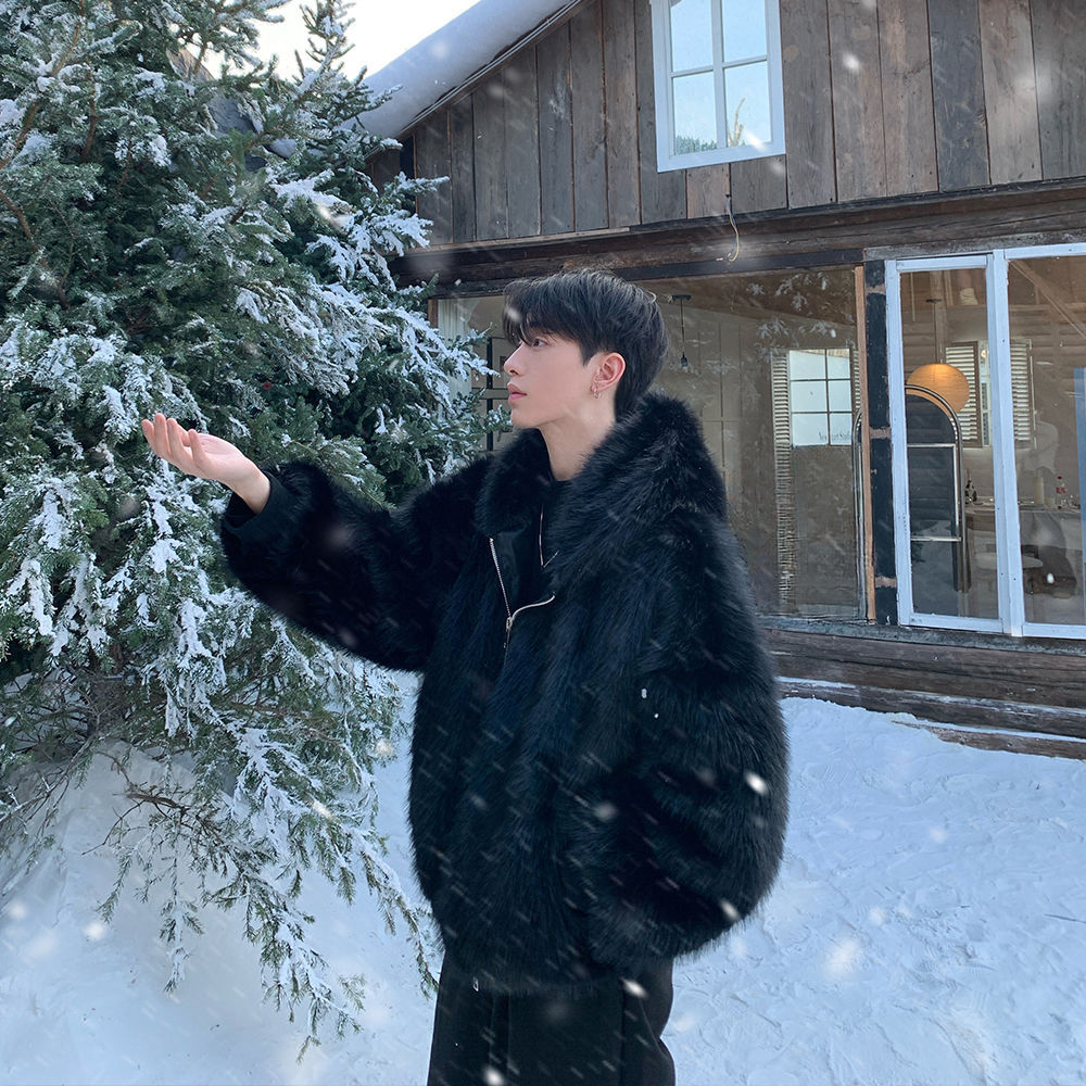 Men Faux Fur Coats Jackets Hoo - Winter Clothing Uae recension och pris