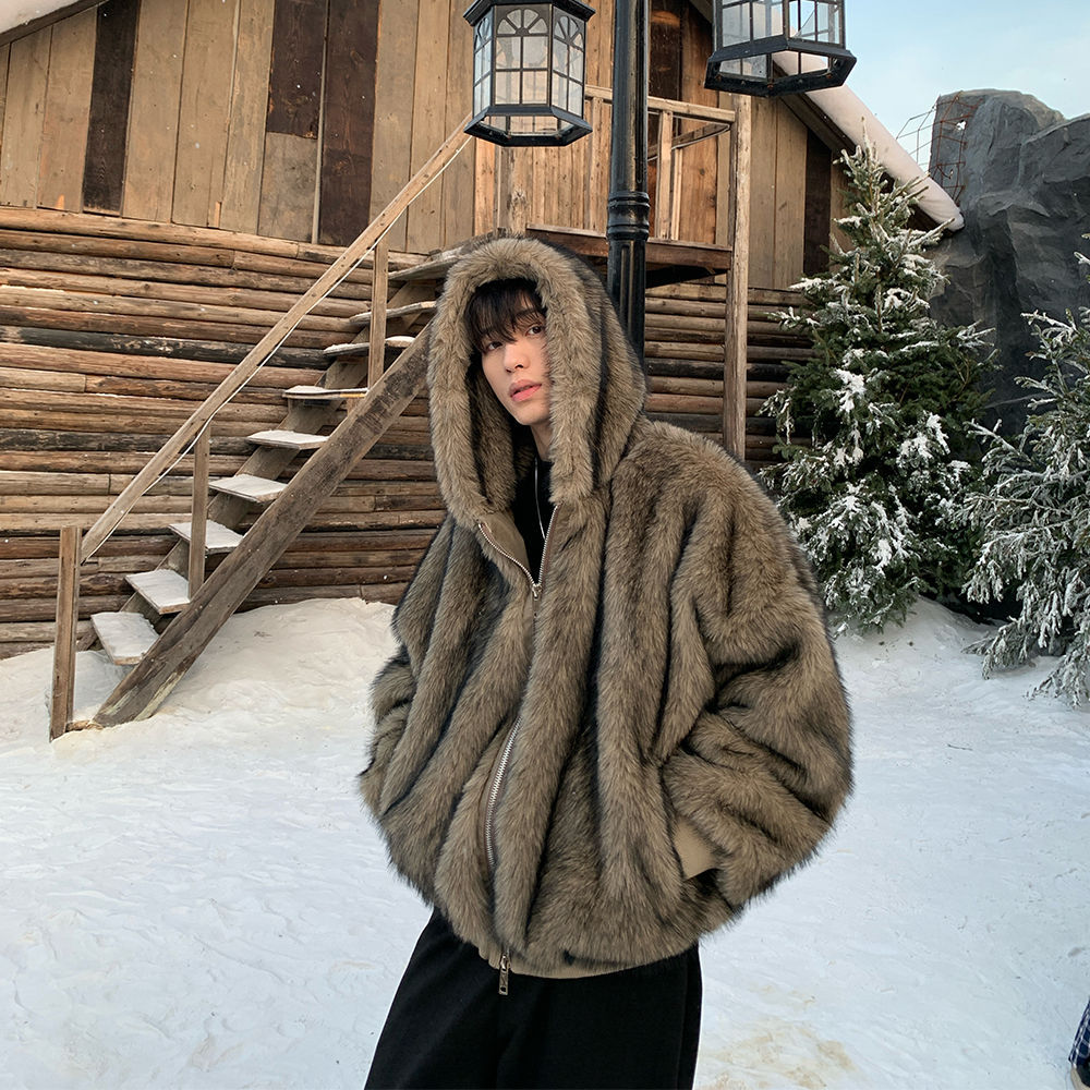 Men Faux Fur Coats Jackets Hoo - Winter Clothing Uae recension och pris