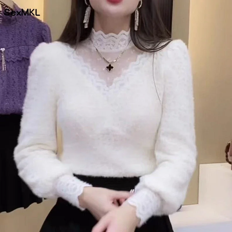 Autumn Winter Lace Tops Blouse - Winter Clothing Factory Outlet recension och pris