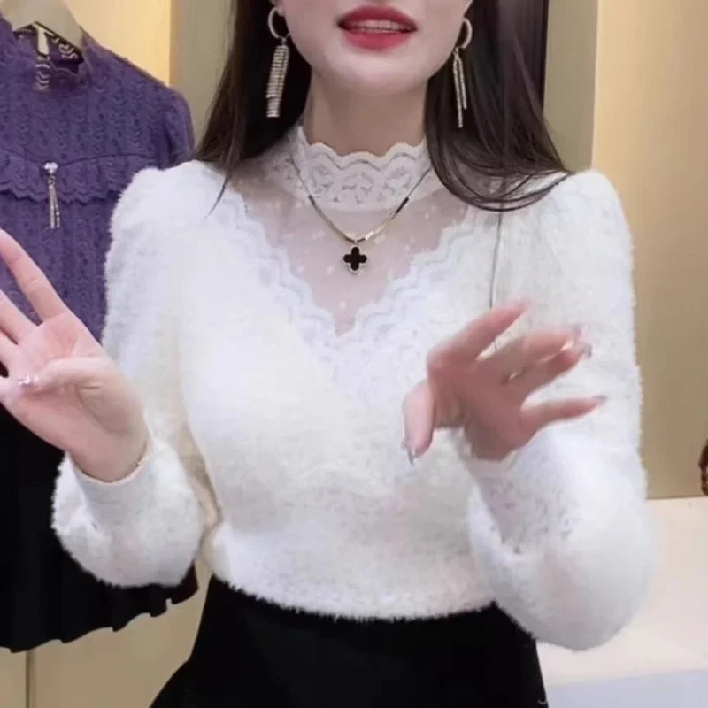 Autumn Winter Lace Tops Blouse - Winter Clothing Factory Outlet recension och pris