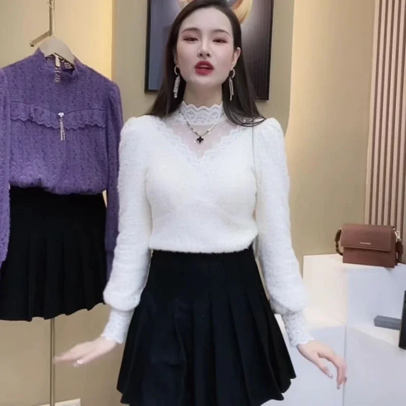 Autumn Winter Lace Tops Blouse - Winter Clothing Factory Outlet recension och pris