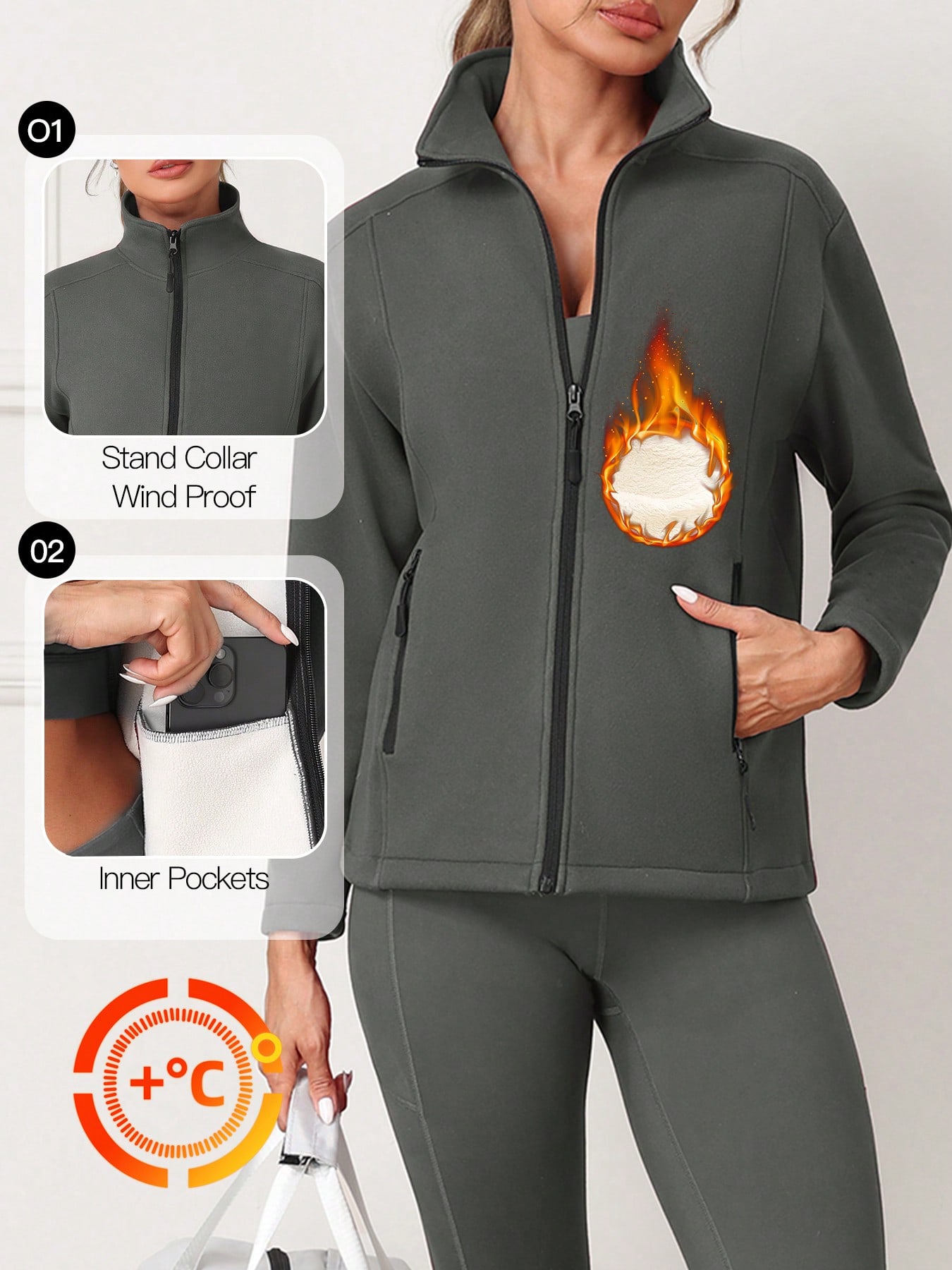 Women Thickened Fleece Pocket  - Winter Clothing H&M recension och pris