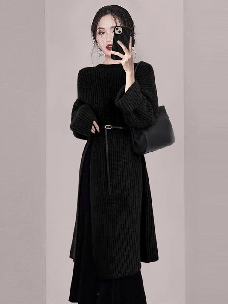 Women Elegant Red Knit Dress A - Winter Clothing H&M recension och pris